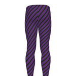 Purple And Black Halloween Pattern Print Men's leggings