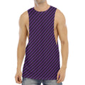 Purple And Black Halloween Pattern Print Men's Muscle Tank Top