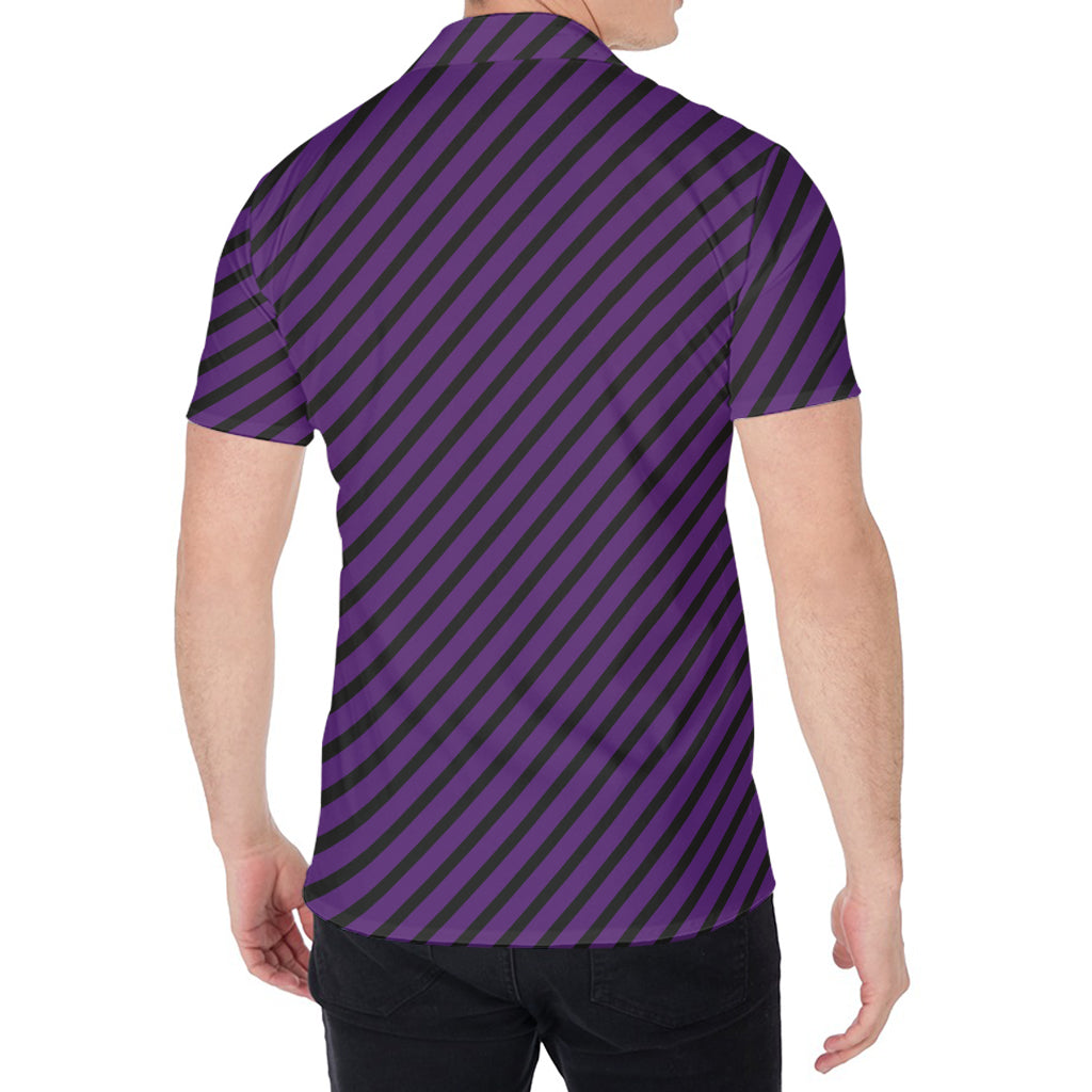 Purple And Black Halloween Pattern Print Men's Shirt