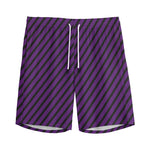 Purple And Black Halloween Pattern Print Men's Sports Shorts