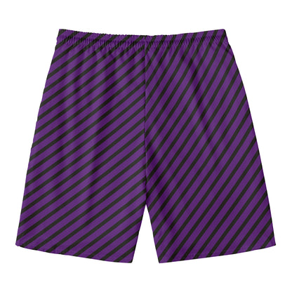 Purple And Black Halloween Pattern Print Men's Swim Trunks
