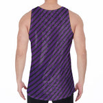Purple And Black Halloween Pattern Print Men's Velvet Tank Top