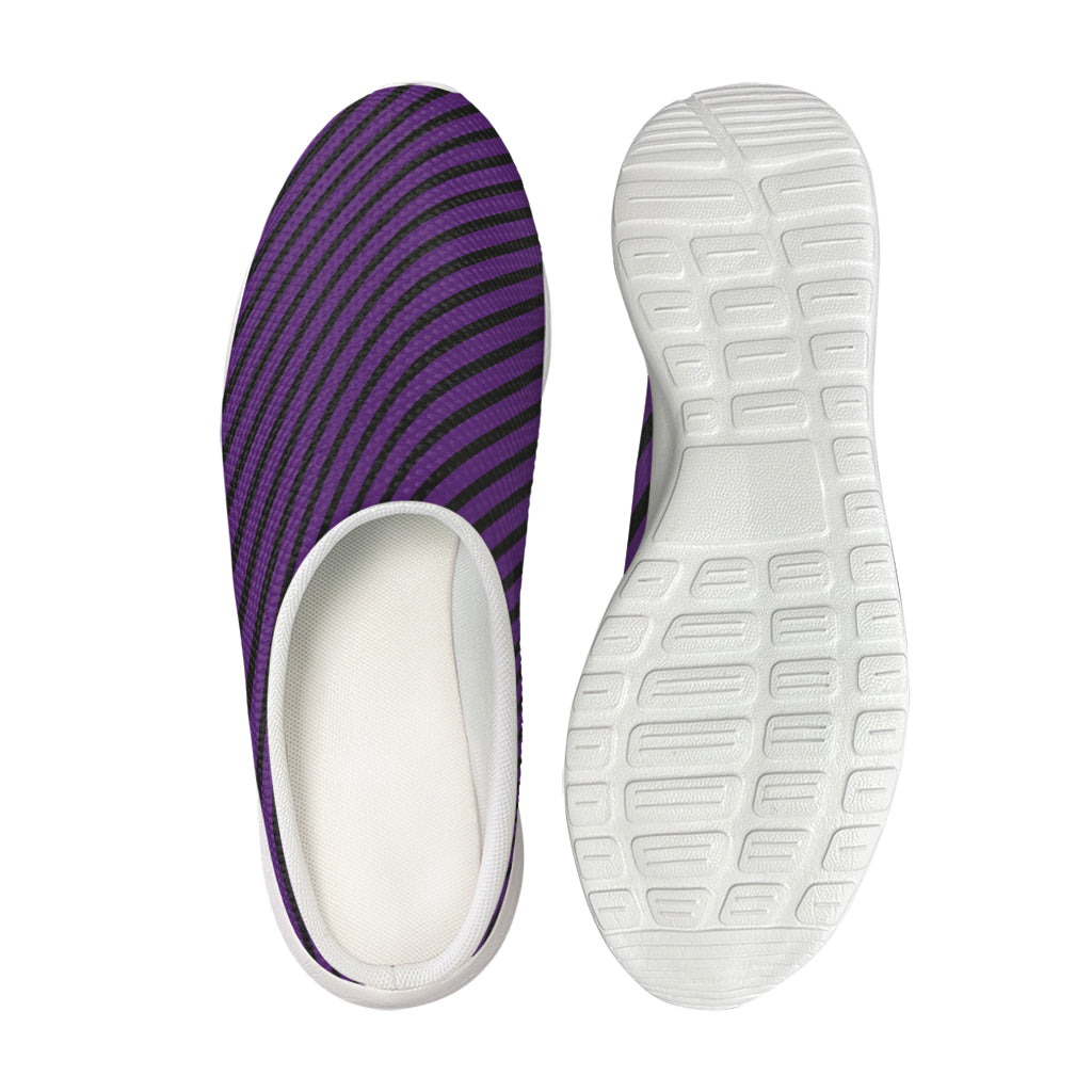 Purple And Black Halloween Pattern Print Mesh Casual Shoes