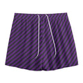 Purple And Black Halloween Pattern Print Mesh Shorts