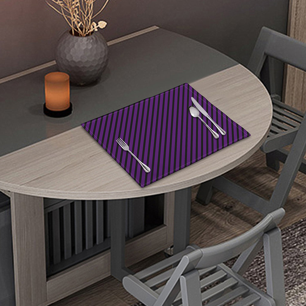 Purple And Black Halloween Pattern Print Placemat