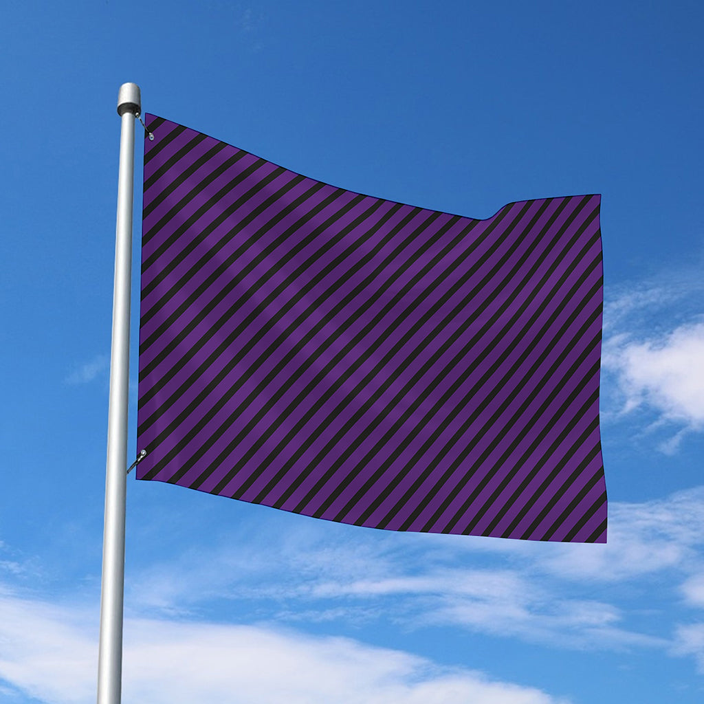 Purple And Black Halloween Pattern Print Polyester Flag