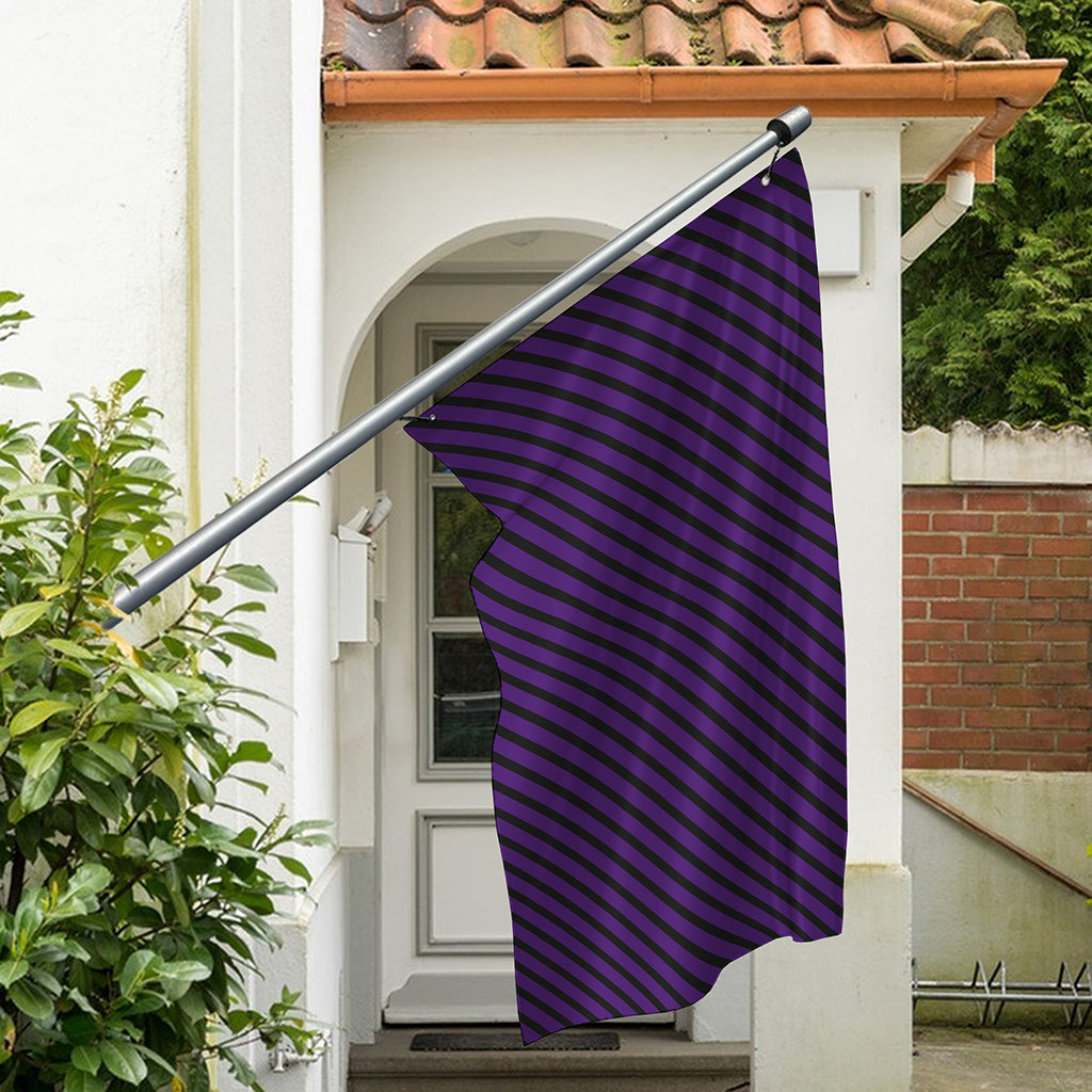 Purple And Black Halloween Pattern Print Polyester Flag