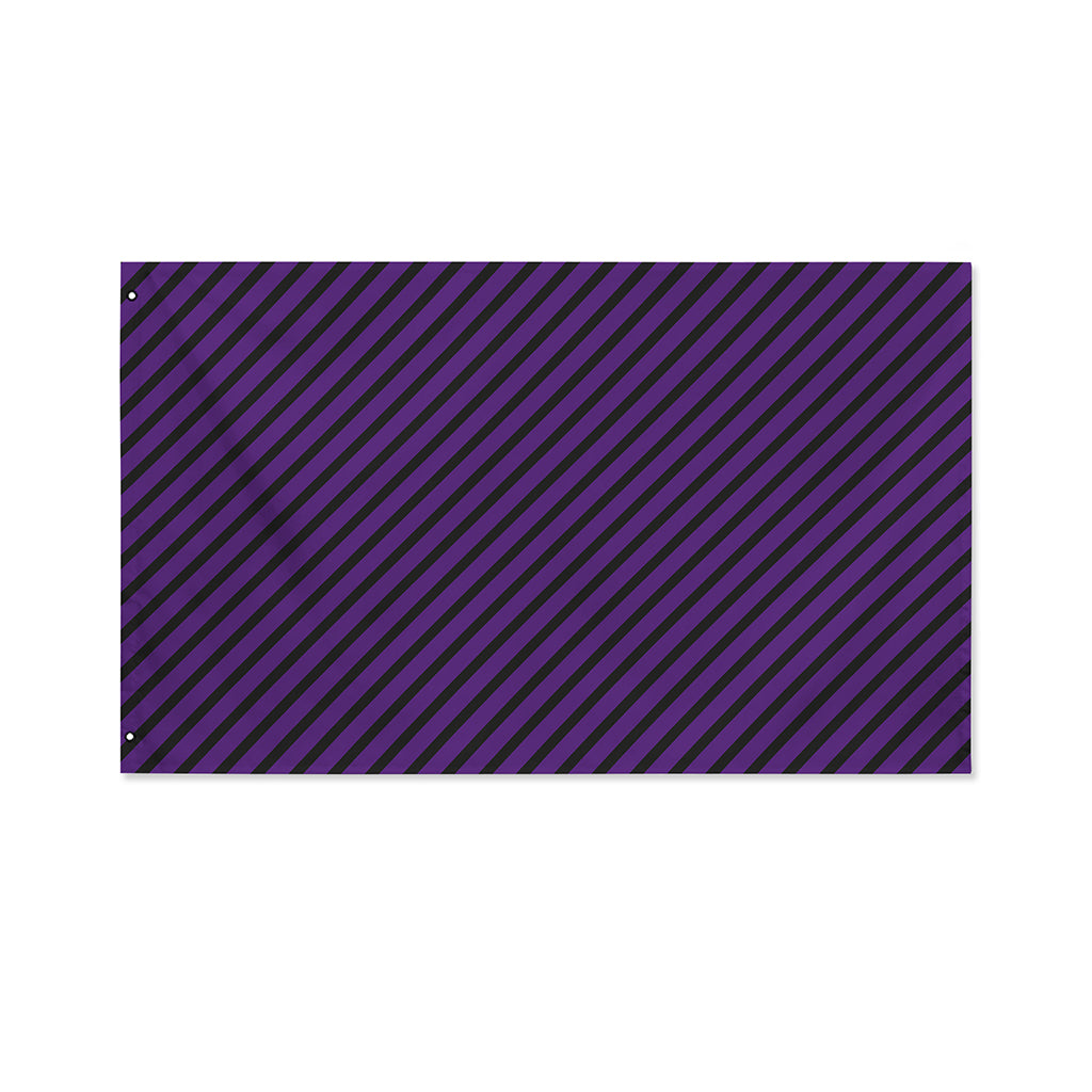 Purple And Black Halloween Pattern Print Polyester Flag