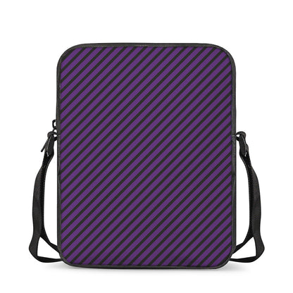 Purple And Black Halloween Pattern Print Rectangular Crossbody Bag