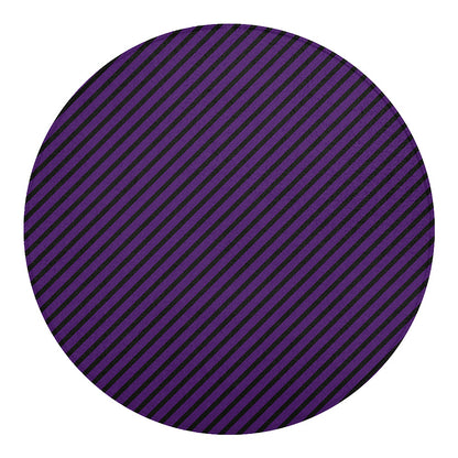 Purple And Black Halloween Pattern Print Round Blanket