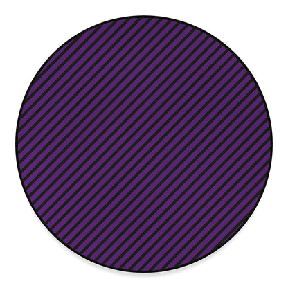 Purple And Black Halloween Pattern Print Round Floor Mat