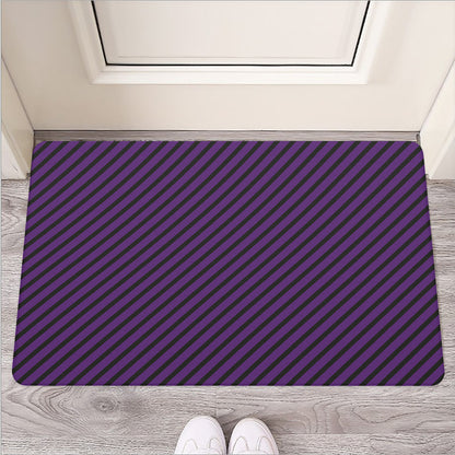Purple And Black Halloween Pattern Print Rubber Doormat