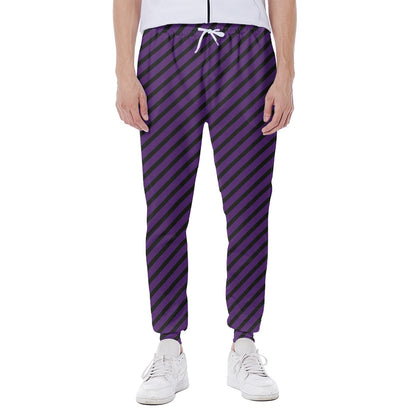 Purple And Black Halloween Pattern Print Scuba Joggers