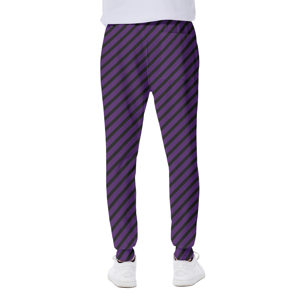 Purple And Black Halloween Pattern Print Scuba Joggers