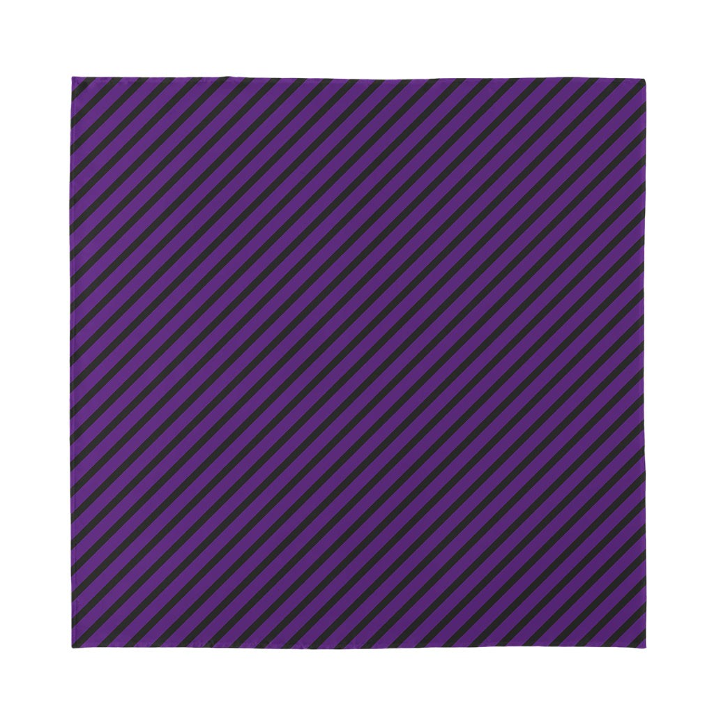 Purple And Black Halloween Pattern Print Silk Bandana