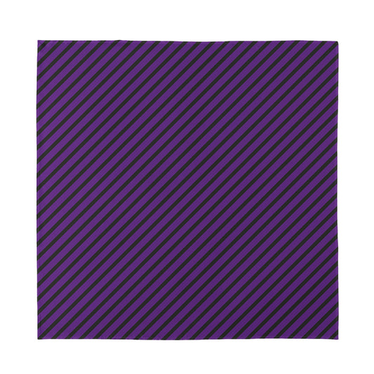 Purple And Black Halloween Pattern Print Silk Bandana