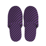 Purple And Black Halloween Pattern Print Slippers