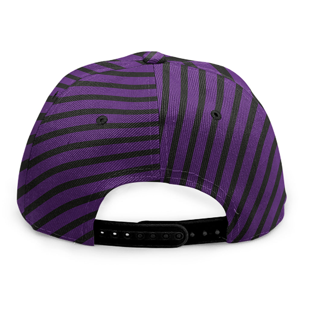 Purple And Black Halloween Pattern Print Snapback Cap