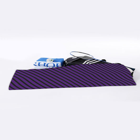 Purple And Black Halloween Pattern Print Sports Towel