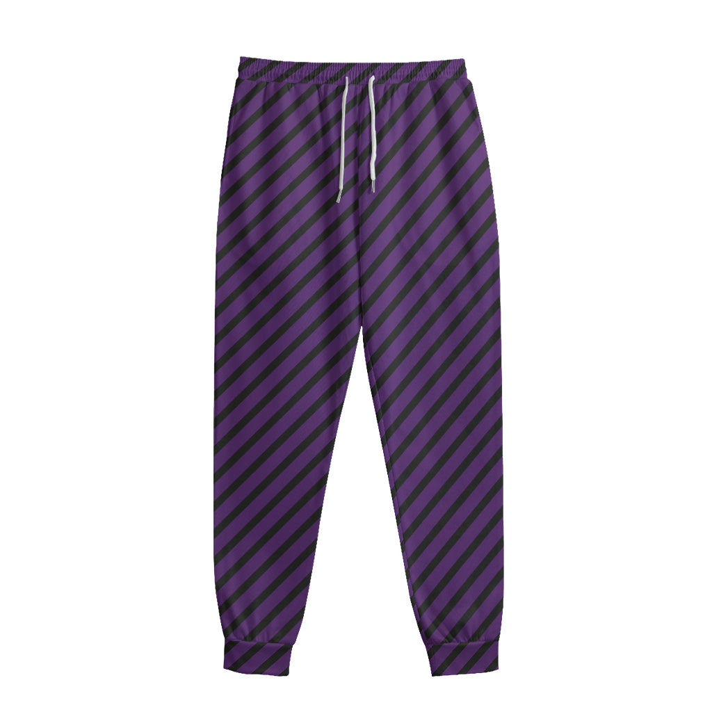 Purple And Black Halloween Pattern Print Sweatpants