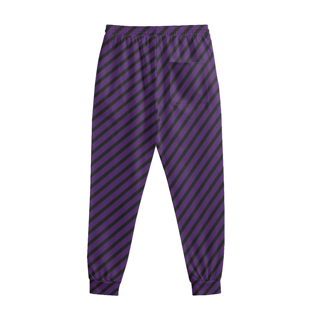 Purple And Black Halloween Pattern Print Sweatpants
