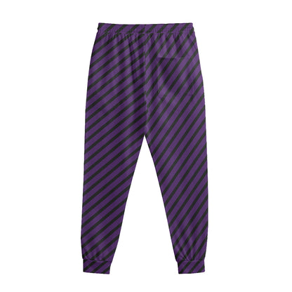 Purple And Black Halloween Pattern Print Sweatpants