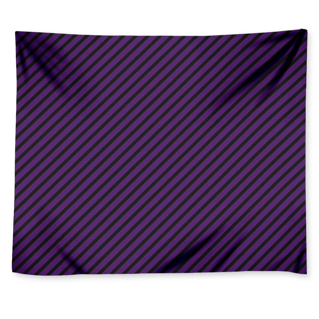 Purple And Black Halloween Pattern Print Tapestry