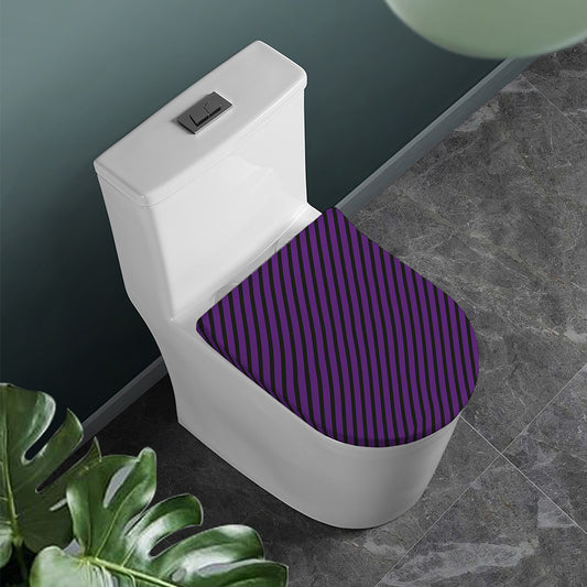 Purple And Black Halloween Pattern Print Toilet Lid Cover