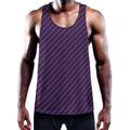 Purple And Black Halloween Pattern Print Men's Workout Tank Top