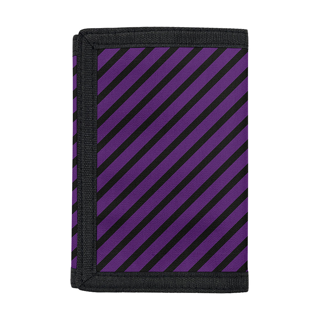 Purple And Black Halloween Pattern Print Trifold Wallet