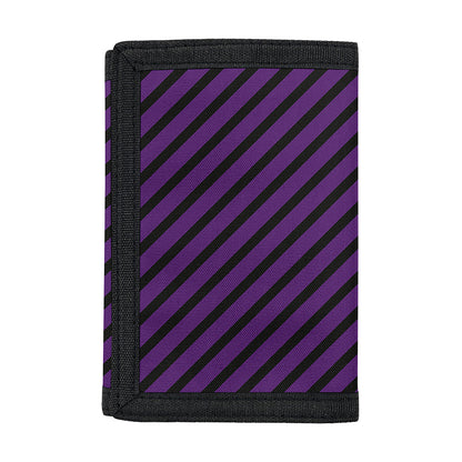 Purple And Black Halloween Pattern Print Trifold Wallet
