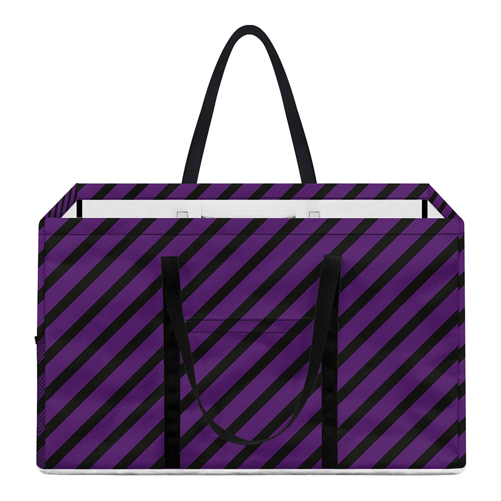 Purple And Black Halloween Pattern Print Utility Tote Bag
