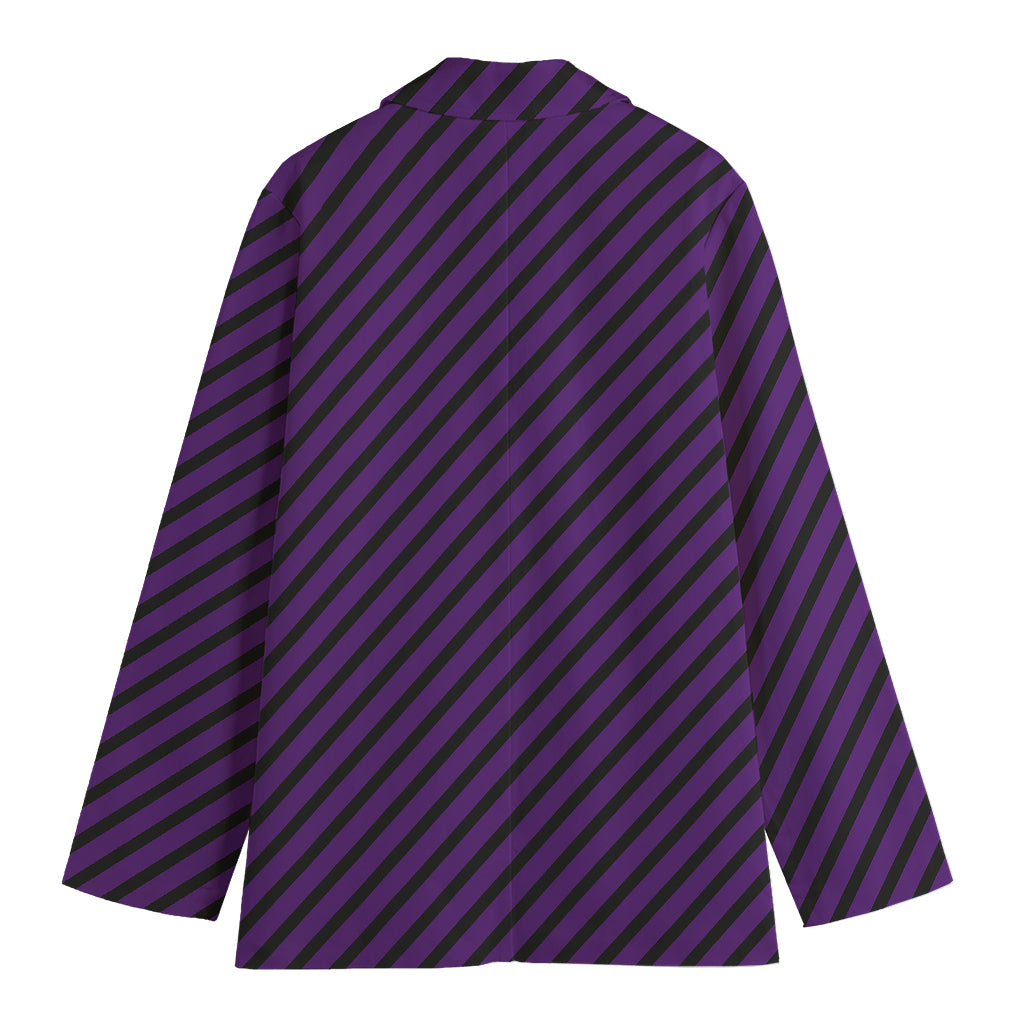 Purple And Black Halloween Pattern Print Women's Blazer