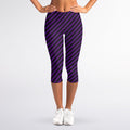 Purple And Black Halloween Pattern Print Women's Capri Leggings