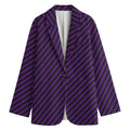 Purple And Black Halloween Pattern Print Women's Cotton Blazer