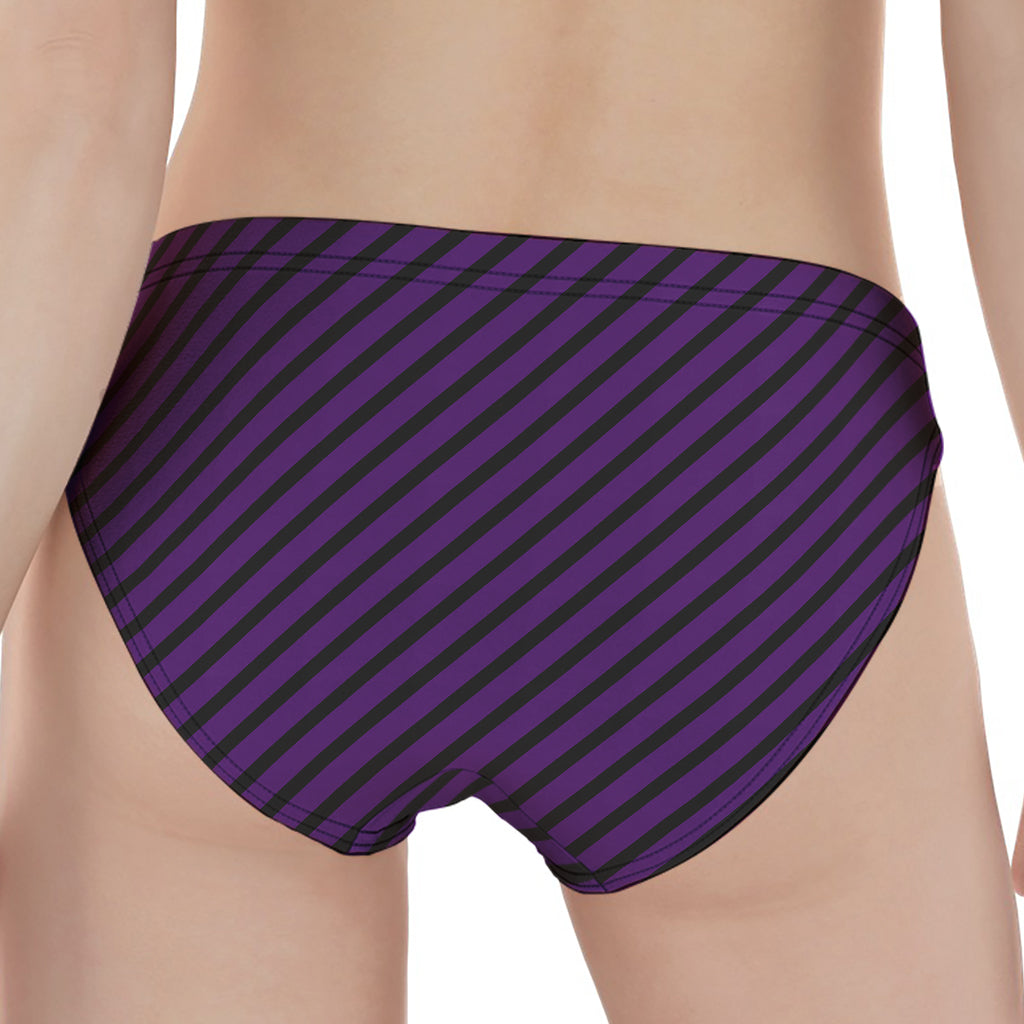 Purple And Black Halloween Pattern Print Women's Panties