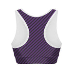 Purple And Black Halloween Pattern Print Women's Sports Bra