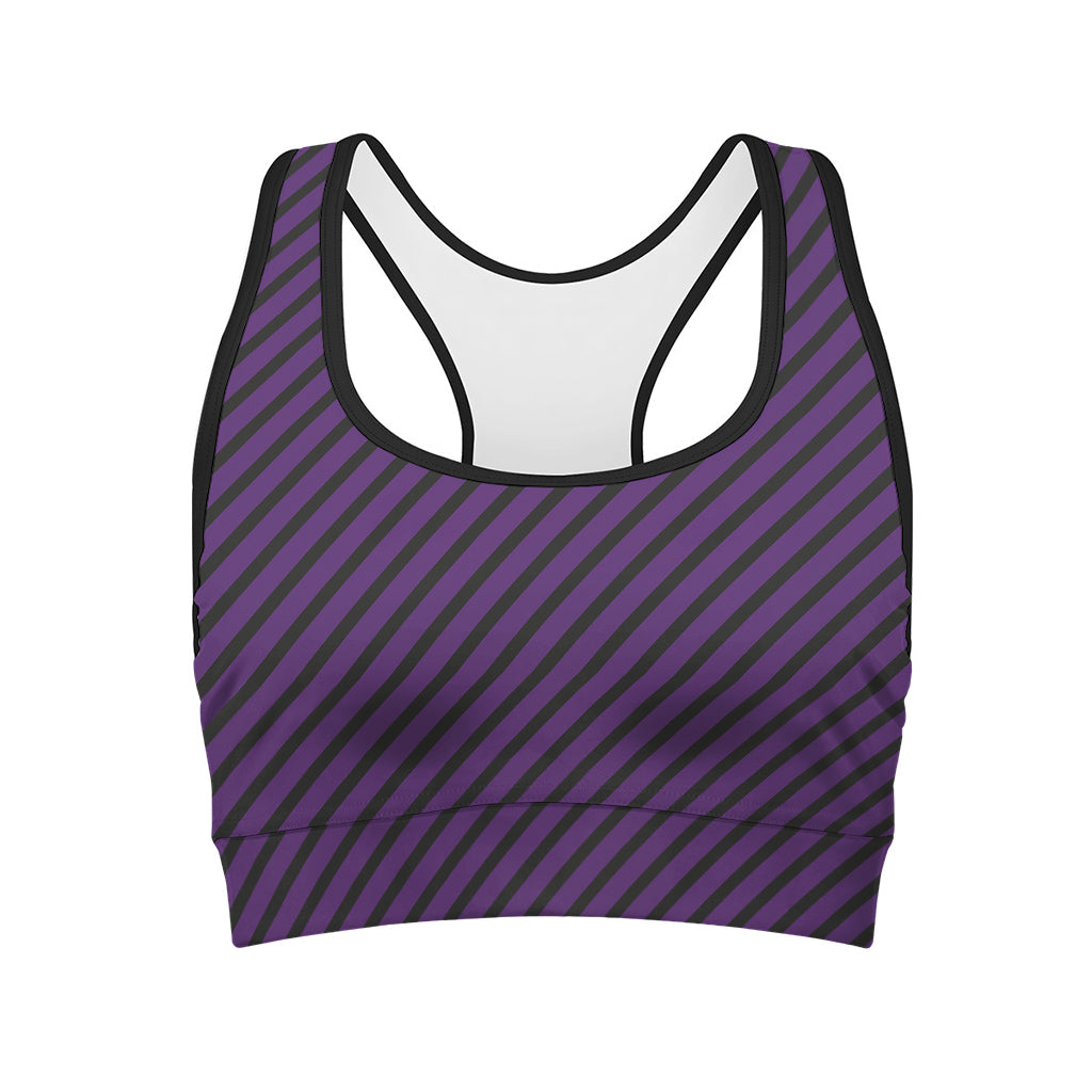 Purple And Black Halloween Pattern Print Women's Sports Bra