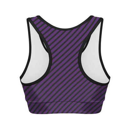 Purple And Black Halloween Pattern Print Women's Sports Bra