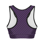 Purple And Black Halloween Pattern Print Women's Sports Bra