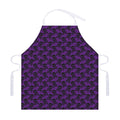 Purple And Black Halloween Skull Print Adjustable Apron