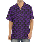 Purple And Black Halloween Skull Print Aloha Shirt