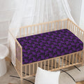 Purple And Black Halloween Skull Print Baby Crib Sheet