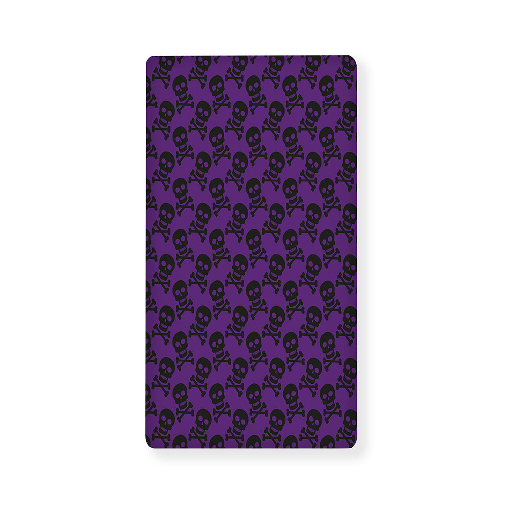 Purple And Black Halloween Skull Print Baby Crib Sheet