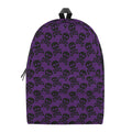 Purple And Black Halloween Skull Print School Backpack