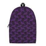 Purple And Black Halloween Skull Print Backpack