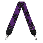 Purple And Black Halloween Skull Print Bag Strap