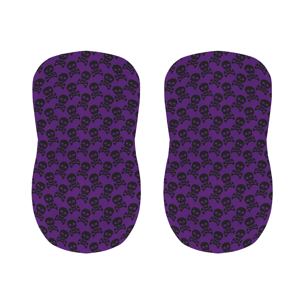 Purple And Black Halloween Skull Print Bar Stool Covers