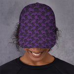 Purple And Black Halloween Skull Print Baseball Cap