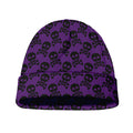 Purple And Black Halloween Skull Print Beanie